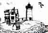 Nubble Lighthouse, Maine ~ ink drawing
